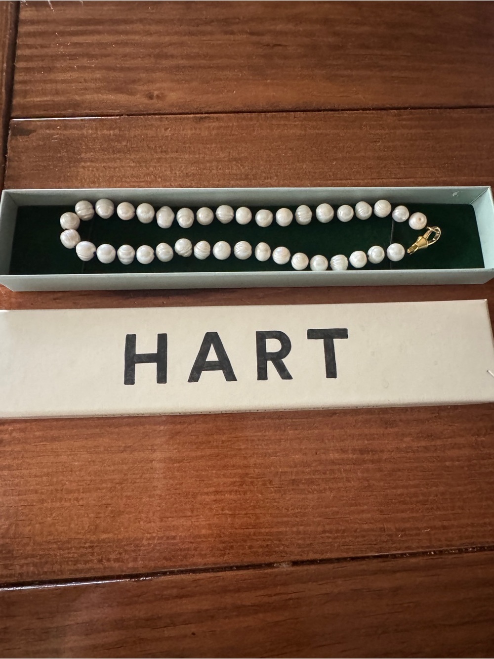 White Pearl Necklace with Gold Clasp